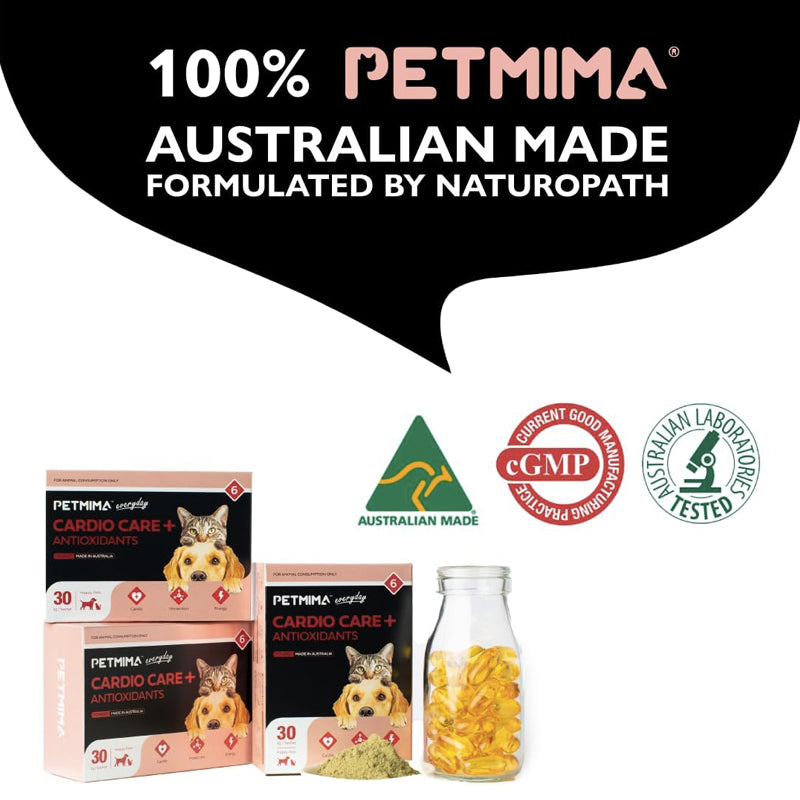 Petmima Cardio Care + Antioxidants Reduce Fatigue, Stimulate Energy Production, Australian Made