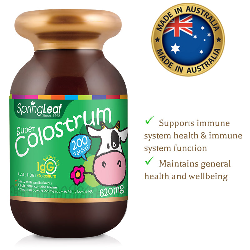 Spring Leaf - Kids Super Colostrum 820mg 200tab (Best Before: 28 Nov 2025)