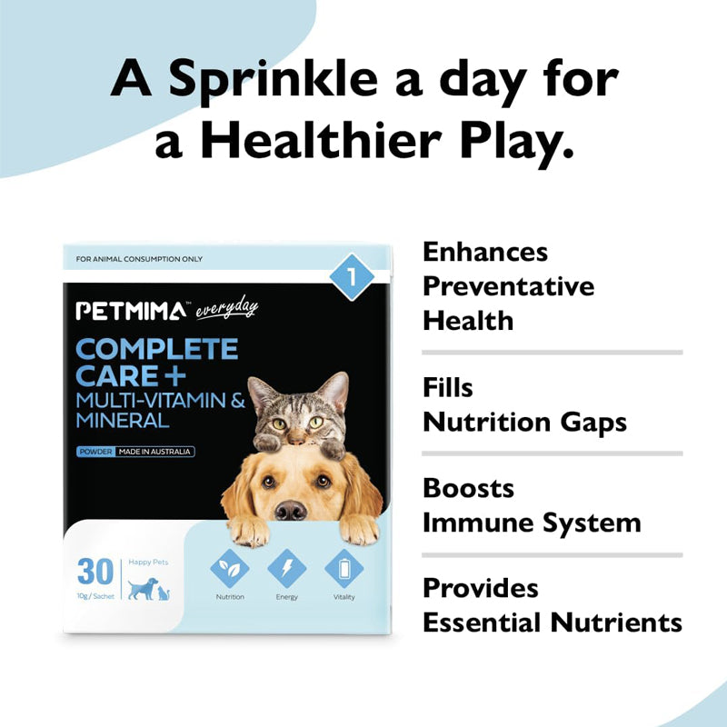 Petmima Complete Care + Multi-Vitamin & Mineral Fill Nutritional Gaps, Maintain Immune System, Australian Made