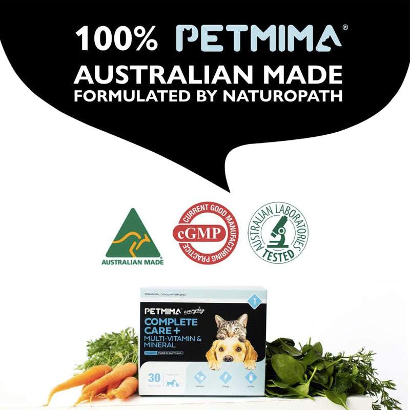 Petmima Complete Care + Multi-Vitamin & Mineral Fill Nutritional Gaps, Maintain Immune System, Australian Made