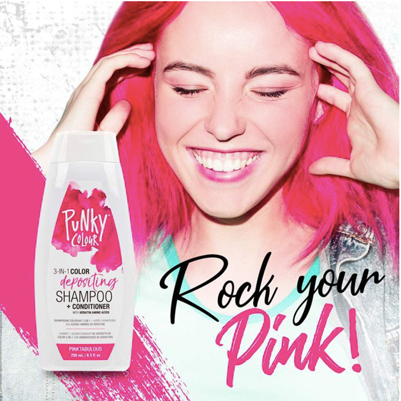PUNKY COLOUR - Punky 3 IN 1 Color Depositing Shampoo + Conditioner - Pinktabulous 250ml [parallel import]