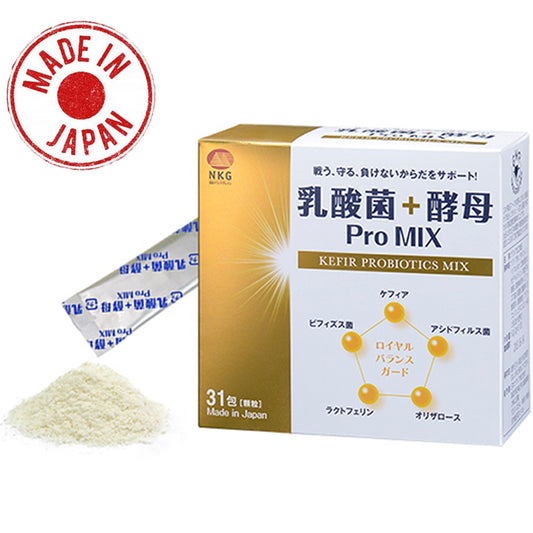 NKG 乳酸菌+酵母ProMIX（31包/1個月劑量）| 開菲爾保健食品膳食纖維補充劑（保存期限：2025 年 10 月）